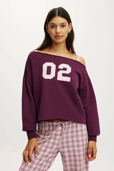 Off The Shoulder Fleece Jumper