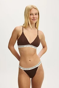 Branded Cotton Cross Over Bralette