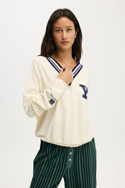 Yale Waffle V Neck Sleep Sweater