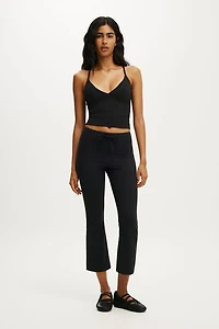 Ultra Soft Tie Front Cropped Kick Flare