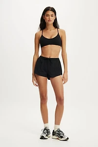 Woven Dolphin Hem Micro Short