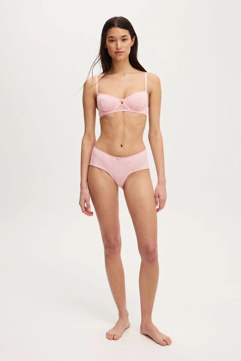 Sophie Cotton Pointelle Boyshort Brief