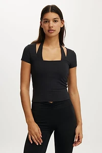 Ultra Soft Square Neck Fitted Tshirt