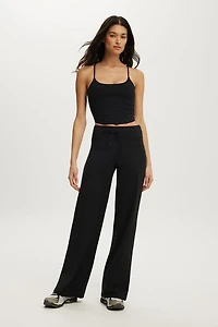 Ultra Soft Tie Front Wide Leg Pant
