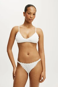 Cotton Lace Triangle Padded Bralette