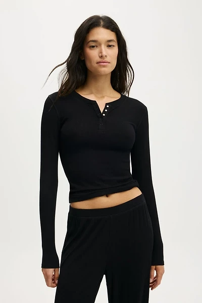 Sleep Recovery Henley Long Sleeve