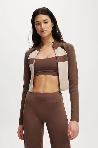 Active Spliced Knit Zip Through