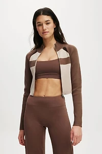 Active Spliced Knit Zip Through