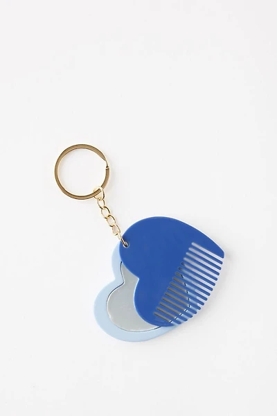 Heart Mirror And Comb Keychain