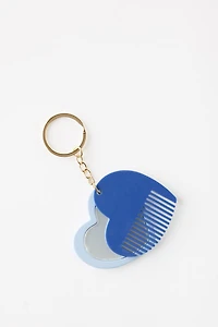 Heart Mirror And Comb Keychain