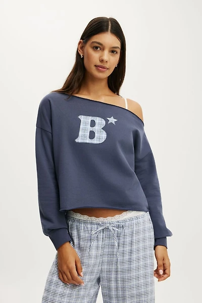 Off The Shoulder Fleece Jumper