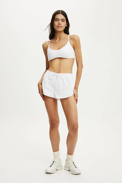 Woven Dolphin Hem Micro Short