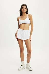 Woven Dolphin Hem Micro Short