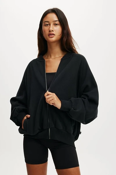 Plush Zip Through Bomber