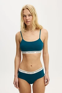 Branded Cotton Scoop Bralette