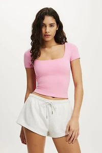 Ultra Soft Square Neck Fitted Tshirt