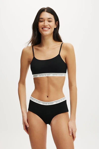 Branded Cotton Scoop Bralette