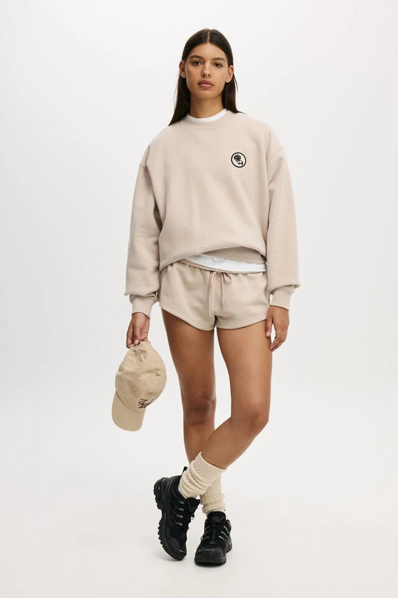 Plush Graphic Crew Sweatshirt