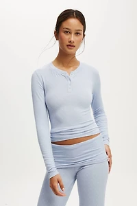 Airy Soft Henley Long Sleeve