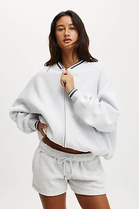 Plush Zip Through Bomber