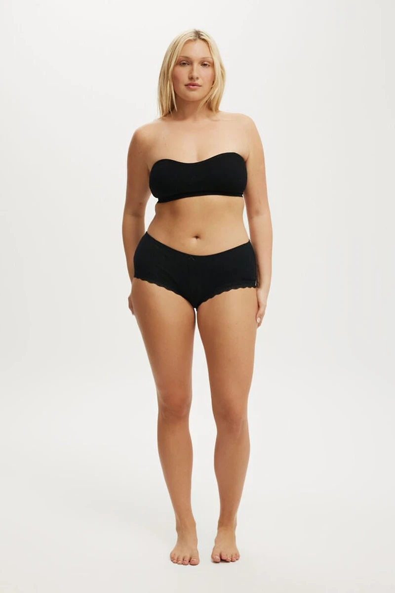 Organic Cotton Lace Boyshort Brief
