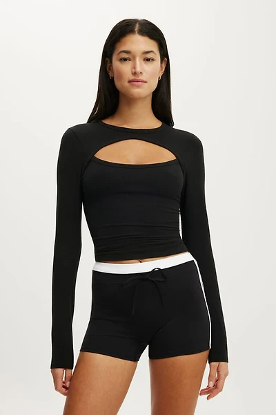 Active Keyhole Long Sleeve