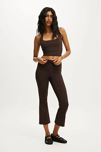 Ultra Soft Tie Front Cropped Kick Flare