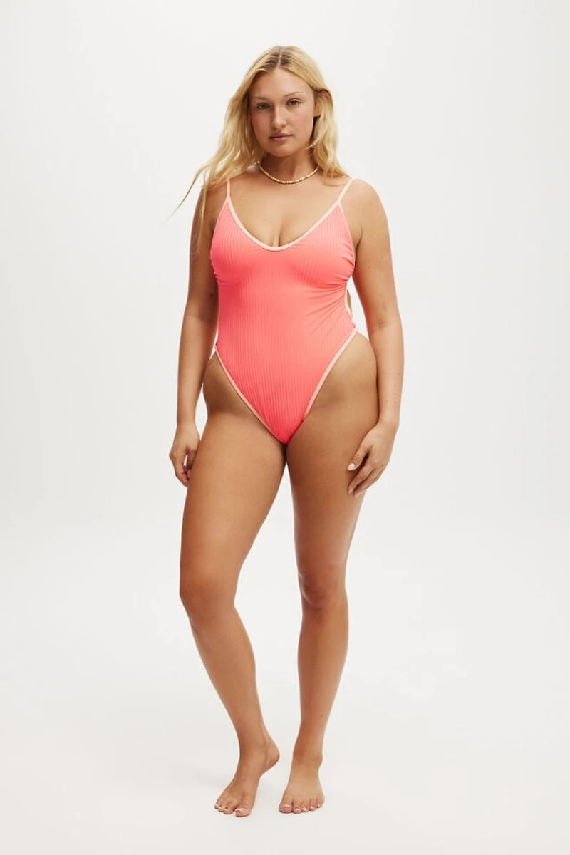 Open Back Strapy One Piece Brazilian