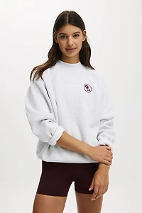 Plush Graphic Crew Sweatshirt