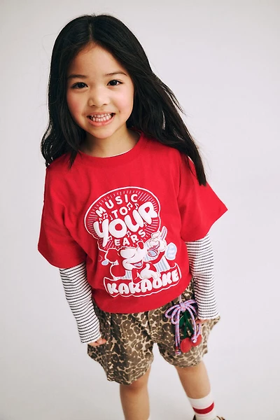 Mickey Mouse Drop Shoulder Short Sleeve Tee