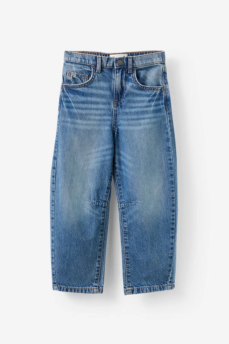 Unisex Barrel Leg Denim Jean