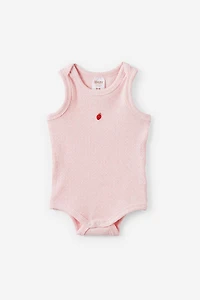 Organic Pointelle Sleeveless Bubbysuit