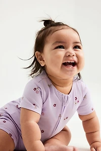 Growie Short Sleeve Zip All One Romper