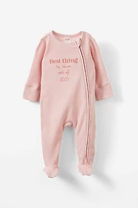 Organic Pointelle Zip All One Romper