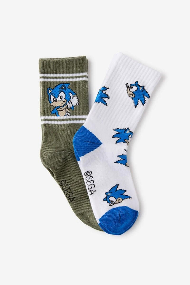 Sonic the Hedgehog Crew Sock 2PK
