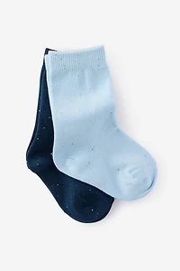 Kids 2Pk Longline Crew Socks