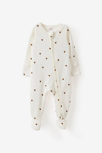 Littlie Organic Long Sleeve Zip All One Romper