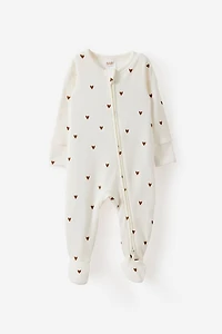 Littlie Organic Long Sleeve Zip All One Romper