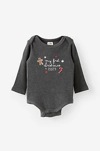 Organic Pointelle Long Sleeve Bubbysuit