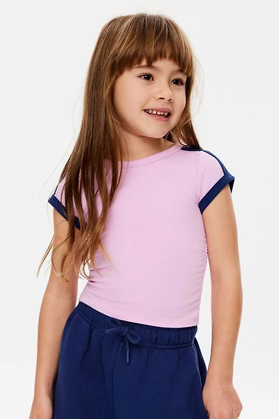 Soft Stretch Active Gathered Short Sleeve Baby Tee
