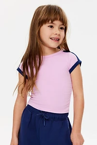 Soft Stretch Active Gathered Short Sleeve Baby Tee