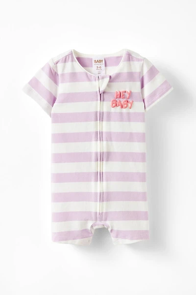 Growie Short Sleeve Zip All One Romper