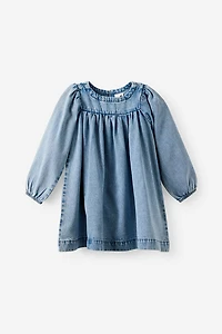 Long Sleeve Denim Yoke Dress