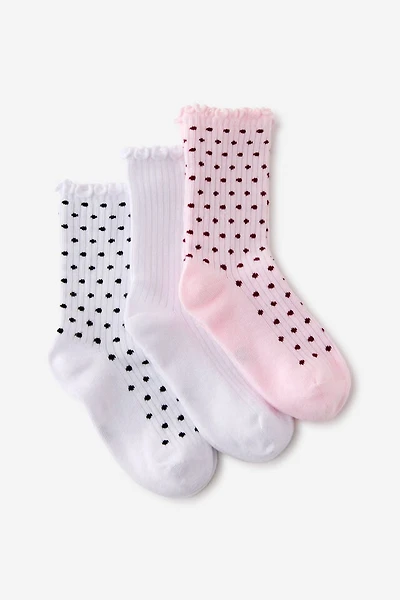 Kids 3Pk Crew Socks