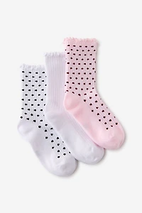 Kids 3Pk Crew Socks