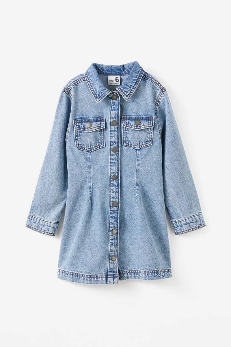 Sasha Long Sleeve Denim Shirt Dress