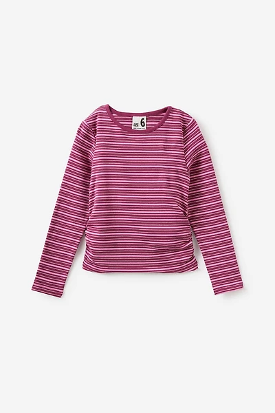 Fitted Long Sleeve Essential Gathered Top