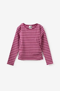 Fitted Long Sleeve Essential Gathered Top