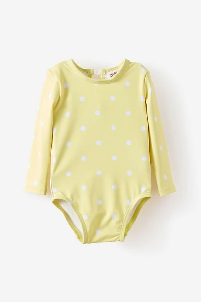 Baby Long Sleeve Keyhole Back Swimsuit