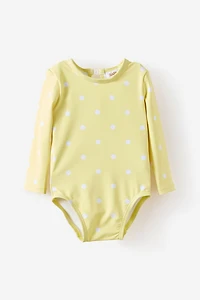 Baby Long Sleeve Keyhole Back Swimsuit